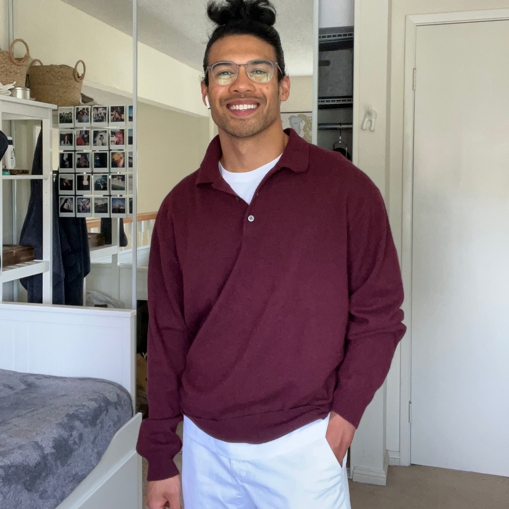 CASHMERE 100% Men’s Long Sleeve Polo